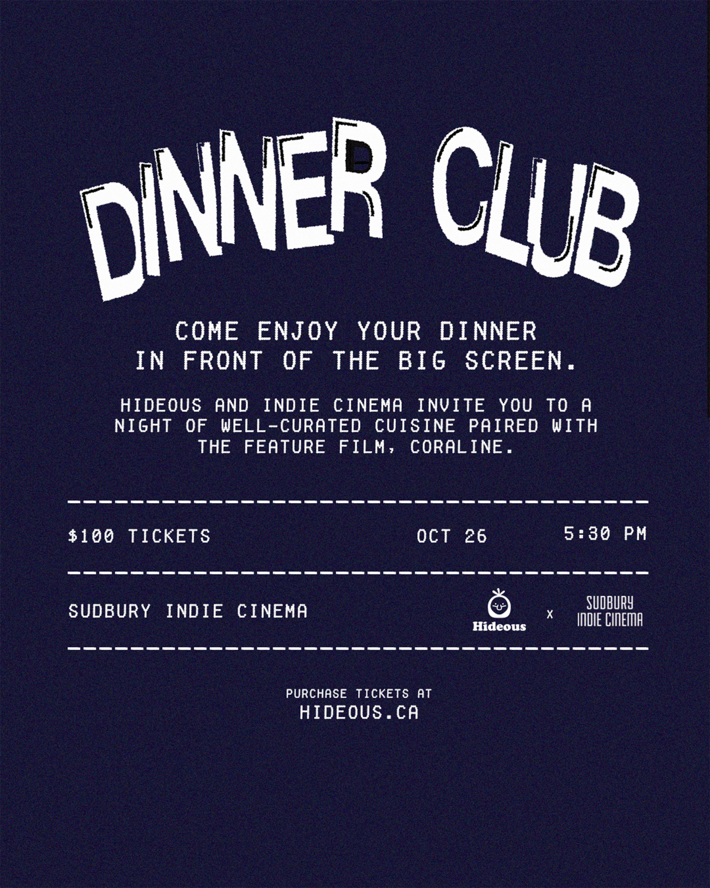 Halloween Dinner Club Event Ticket